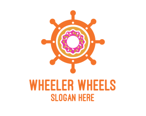 Donut Ship Wheel logo design