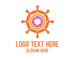 Donut Ship Wheel Logo
