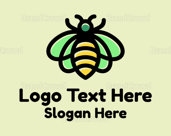 Monoline Honeybee Insect Logo