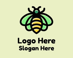 Monoline Honeybee Insect Logo