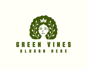 Vines - Female Afro Vines logo design