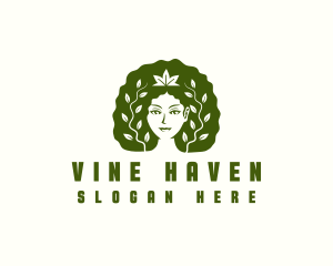 Female Afro Vines logo design