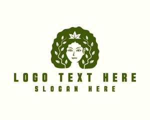 Hairstyle - Female Afro Vines logo design