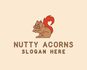 Squirrel Heart Tail logo design