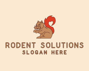 Squirrel Heart Tail logo design