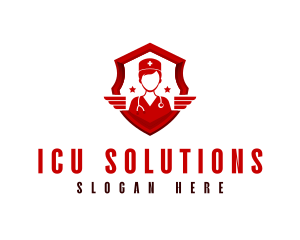 Icu - Medical Shield Nurse logo design