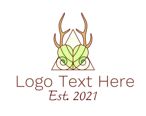 Line Art - Elegant Nature Antler logo design