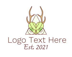 Heart - Elegant Nature Antler logo design