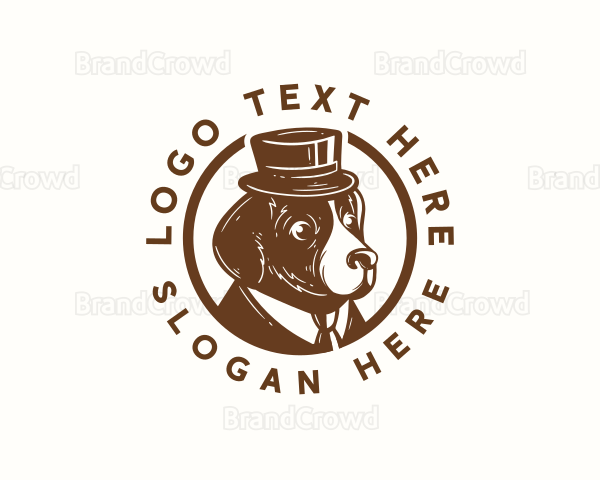 Dog Hat Gentleman Logo