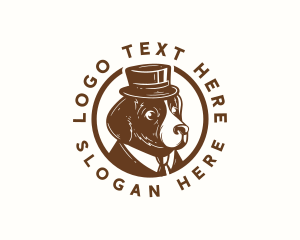 Suit - Dog Hat Gentleman logo design