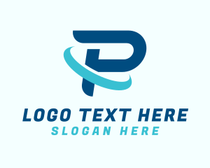 Teal - Generic Business Orbit Letter P logo design