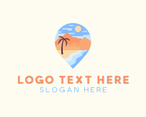 Vacation - Beach Island Tropical Vacation logo design