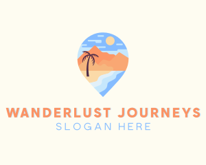 Beach Island Tropical Vacation Logo