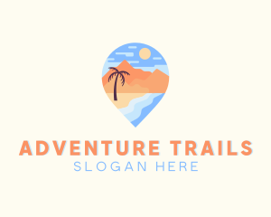 Beach Island Tropical Vacation logo design