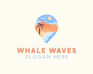 Beach Island Tropical Vacation logo design