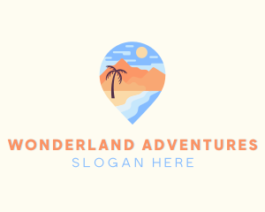 Beach Island Tropical Vacation logo design