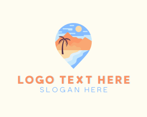 Tour - Beach Island Tropical Vacation logo design