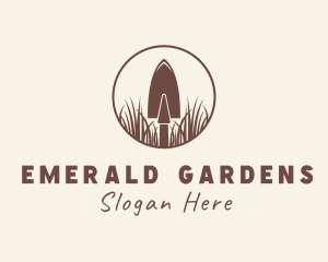 Trowel Gardening Grass logo design