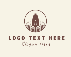 Gardener - Trowel Gardening Grass logo design