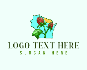 Thimbleberry - Wisconsin Flower Plant logo design