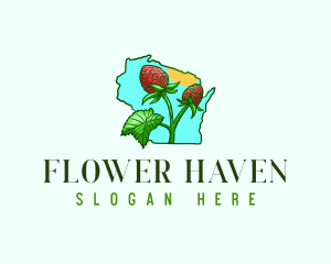 Wisconsin Flower Plant logo design