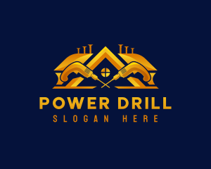 Drill Handyman Contractor logo design