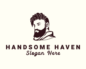 Handsome - Men Barber Hairstyling logo design