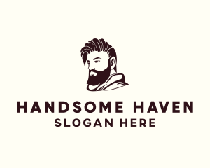 Handsome - Men Barber Hairstyling logo design