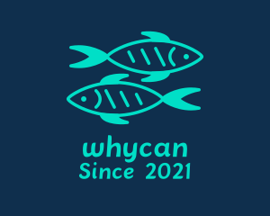 Pisces - Green Twin Fish logo design