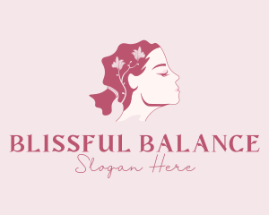 Woman Beauty Floral logo design