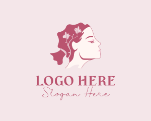 Queen - Woman Beauty Floral logo design