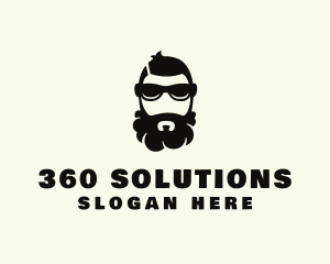 Hipster Beard Sunglasses Man logo design