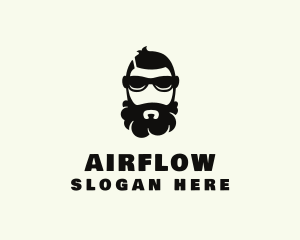 Hipster Beard Sunglasses Man logo design