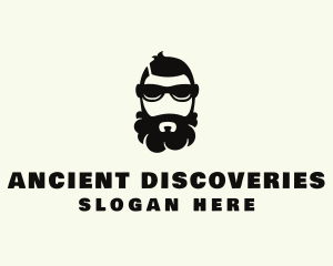 Hipster Beard Sunglasses Man logo design