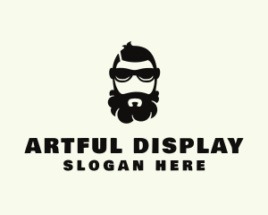 Hipster Beard Sunglasses Man logo design