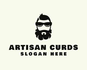 Hipster Beard Sunglasses Man logo design