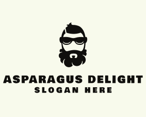 Hipster Beard Sunglasses Man logo design