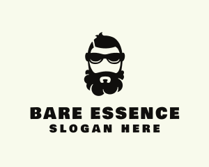 Hipster Beard Sunglasses Man logo design