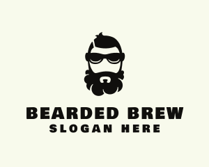 Hipster Beard Sunglasses Man logo design