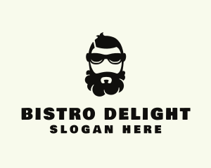 Hipster Beard Sunglasses Man logo design