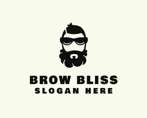 Hipster Beard Sunglasses Man logo design