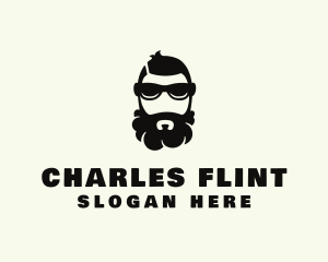 Hipster Beard Sunglasses Man logo design