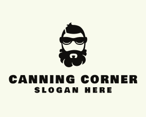 Hipster Beard Sunglasses Man logo design