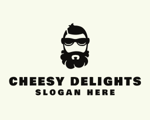 Hipster Beard Sunglasses Man logo design