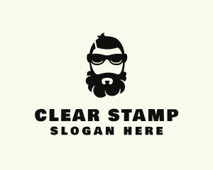 Hipster Beard Sunglasses Man logo design