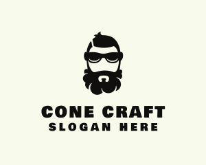 Hipster Beard Sunglasses Man logo design