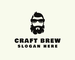 Hipster Beard Sunglasses Man logo design