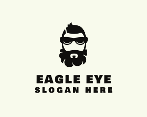 Hipster Beard Sunglasses Man logo design