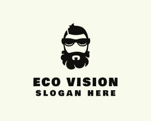 Hipster Beard Sunglasses Man logo design