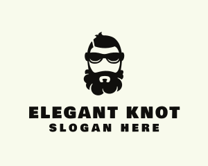 Hipster Beard Sunglasses Man logo design